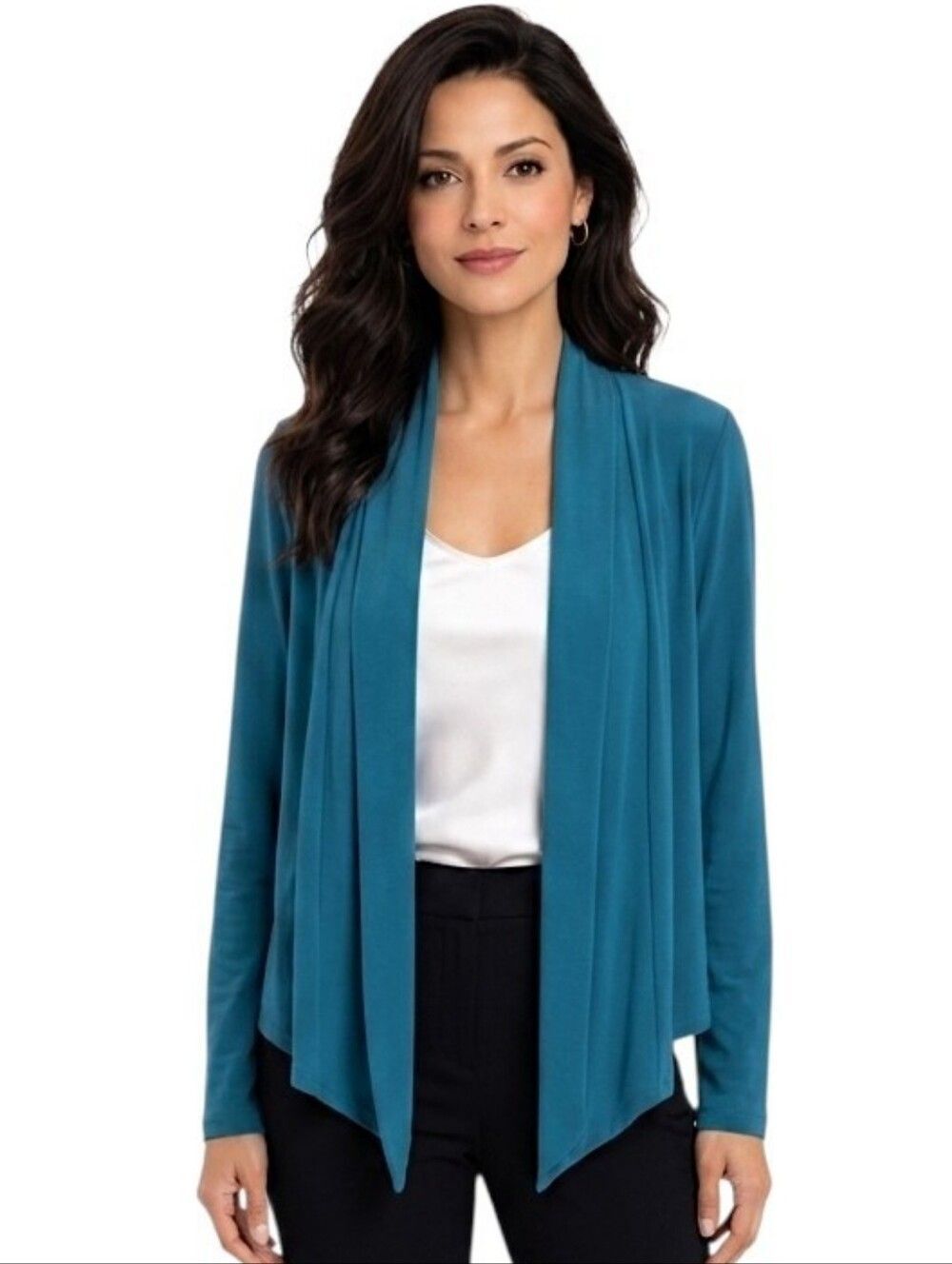 Anttony Original Teal  Pleated Open Drape Cardigan Size XL
